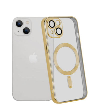 Coque MagSafe Transparente & Or pour iPhone 14 Plus